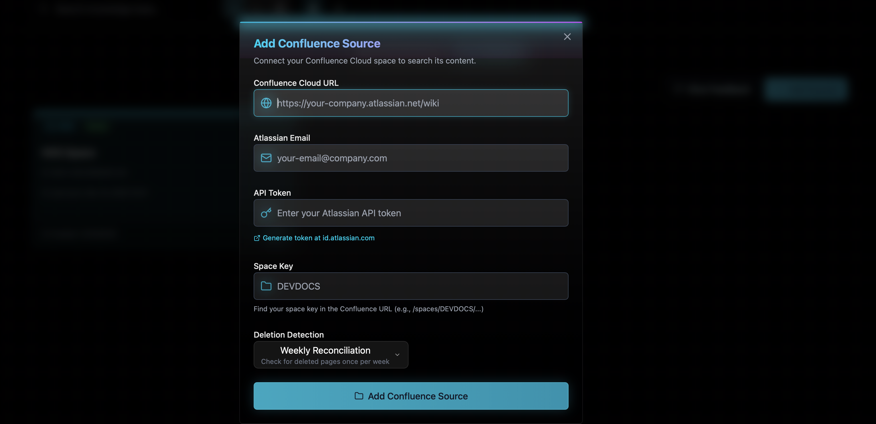 Confluence Crawl Add Source
